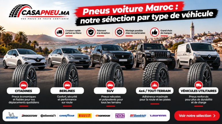 Pneus voiture Maroc: notre sélection par type de véhicule